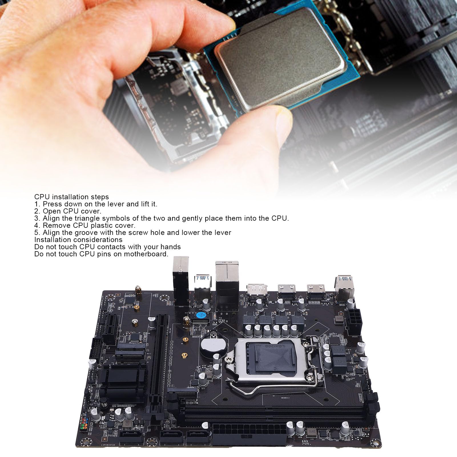 ASHATA Płyta Główna do Gier, ATX LGA 1200 DDR4, M.2 Serial ATA3.0x3 PCIe 4 Obsługa WiFi LAN dla Procesorów Core I9 I7 I5 I3 10. i 11. Generacji