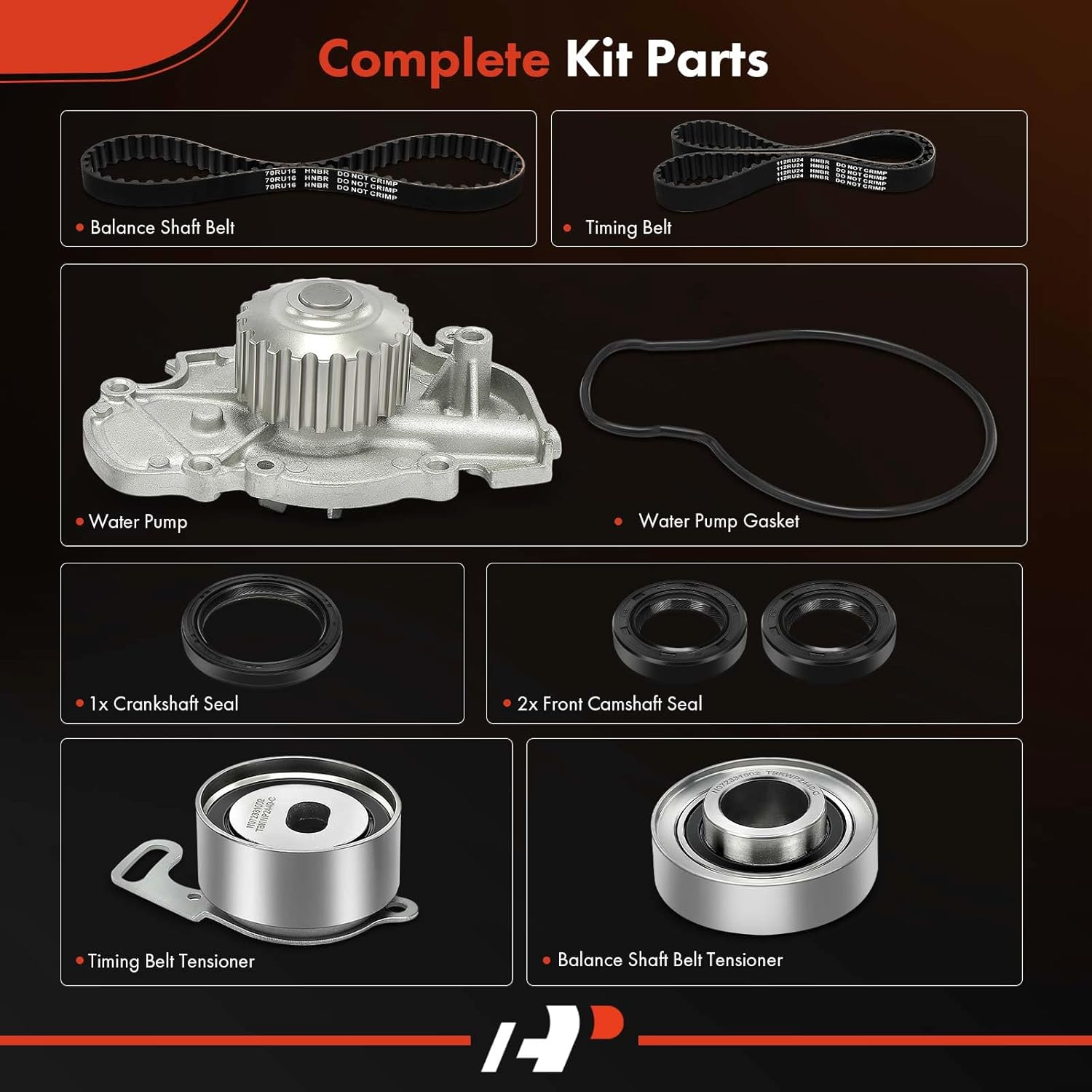 A-Premium Engine Timing Belt Kit with Water Pump Tensioner Compatible with Honda Accord 1994-2002, Odyssey 1998 & Acura CL 1997-1999 & Isuzu Oasis 1998-1999 L4 2.2L 2.3L SOHC