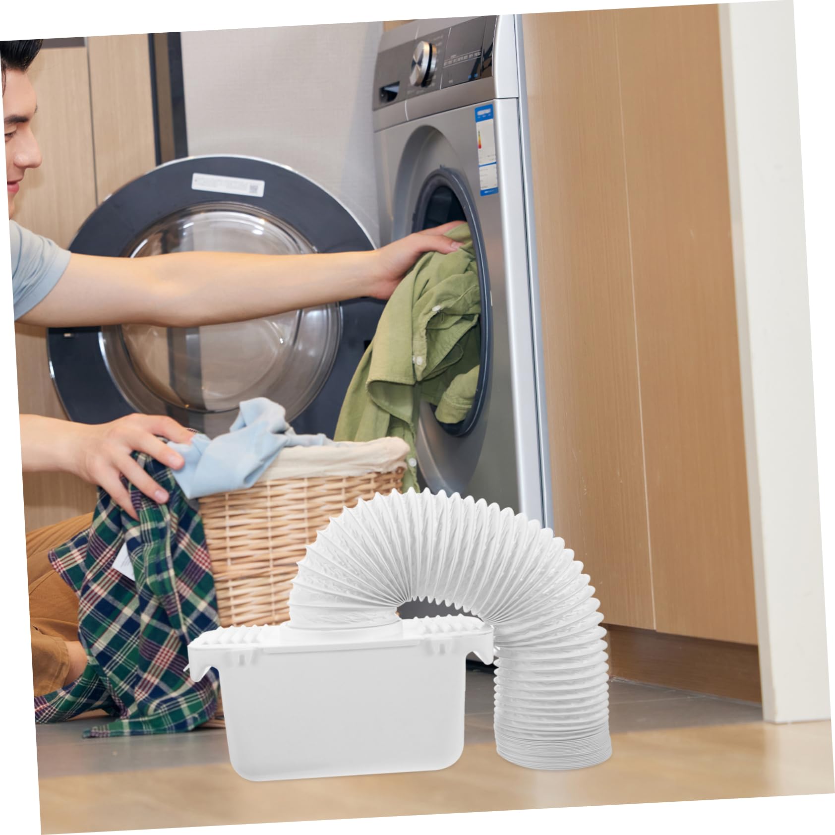 COLLBATH 1 Juego Conector De Conducto De Secadora Adaptador De Ventilación De Secadora Muelle De Secado De Ventilación Conector De Secadora Interior El Plastico Balde