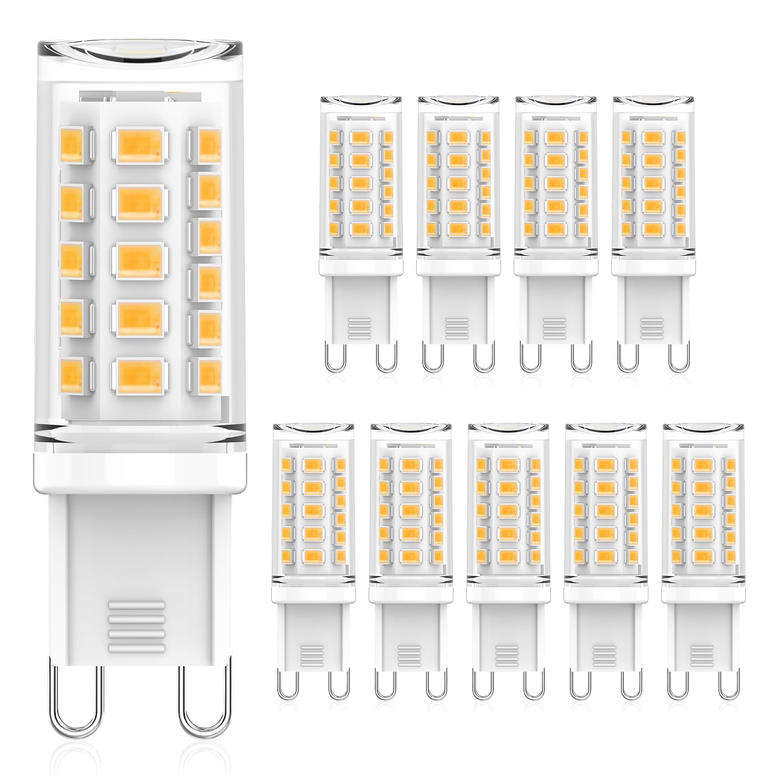 CQTLED G9 LED Bulbs, 3W Equivalent 30W Halogen Lamp, Warm White 3000K 400LM No Flickering AC/DC 220-240V for Bedroom, Living Room, Kitchen, Garden, Non-Dimmable, Pack of 5-image-12