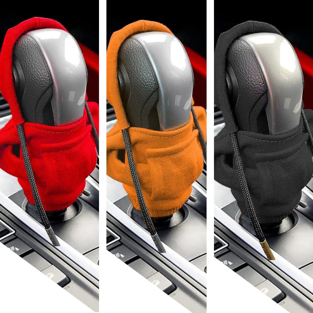 Copri Pomello Cambio In Pelle PU Universale | Nero Con Cuciture Rosse | Per Auto Manuali - Foto 6