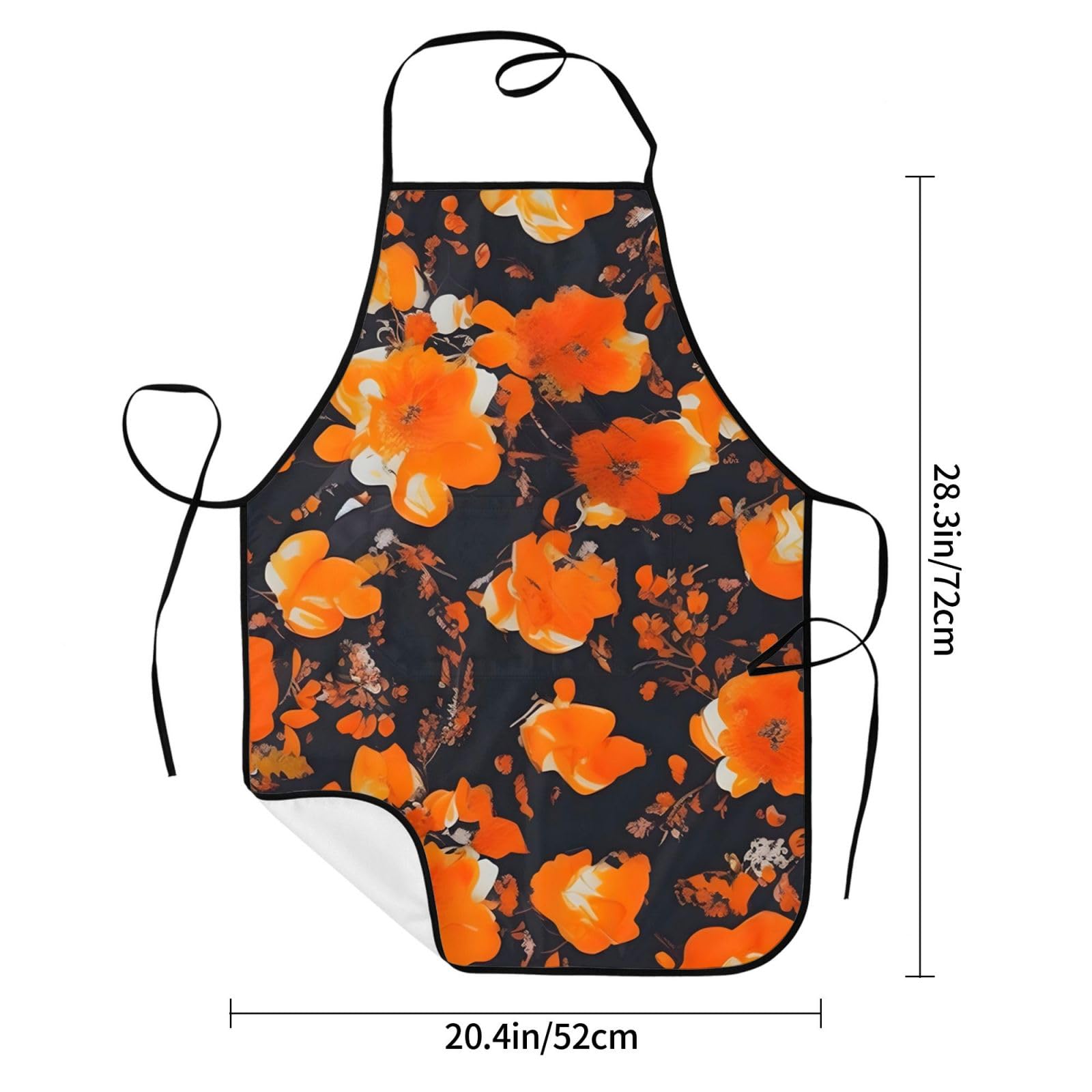 Ensemble de tabliers à imprimé floral pour femmes avec poches et sangle de cou réglable pour la cuisine, la pâtisserie, le jardinage et l'artisanat