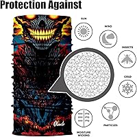 Vista 113 de Obacle - Tapabocas con cuello polar y de estilo de pañuelo contra el polvo y el sol para hombre y mujer