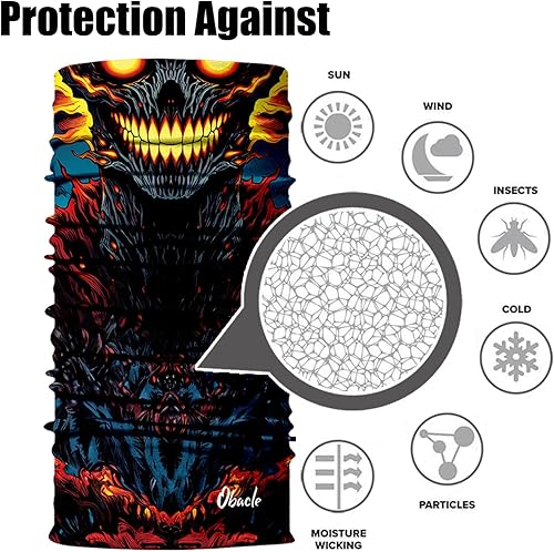 Miniatura 115 de Obacle - Tapabocas con cuello polar y de estilo de pañuelo contra el polvo y el sol para hombre y mujer Calavera Azul Ojo y Nariz