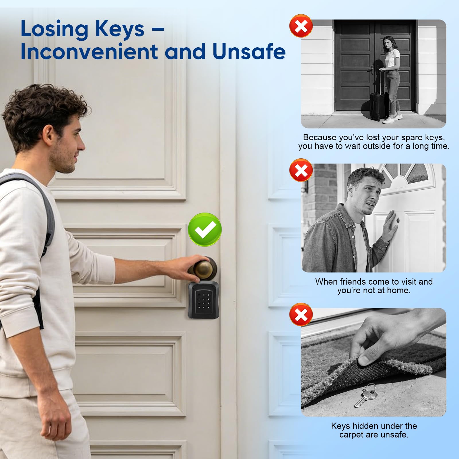 Smart Cassetta Sicurezza Chiavi,Key Box Per Chiavi Bluetooth Con Codice Numerico,App Ttlock E Codice Pin,Impermeabile Ip66, Cassaforte Per Chiavi Elettroniche Per Casa,Ufficio,Affitto Immobiliare