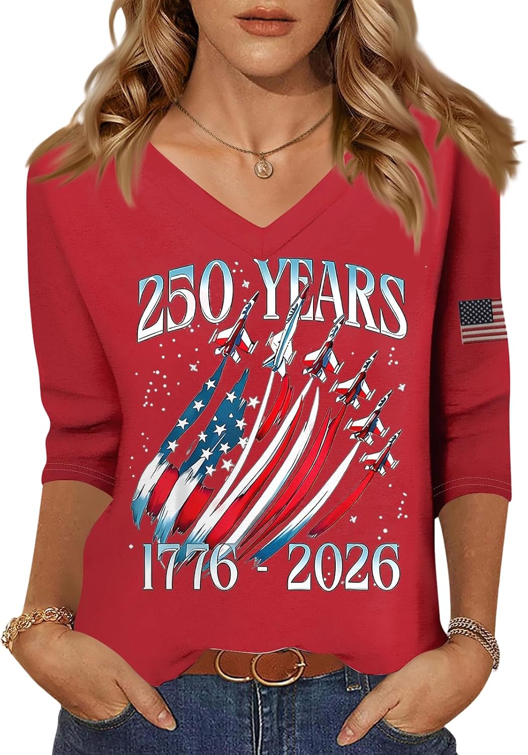 American Shirts for Women 250 Anniversary USA Tshirt...