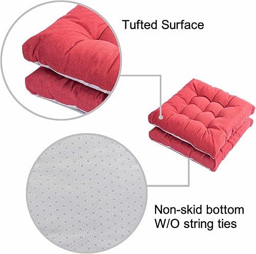 Miniatura 4 de SEKUMDAN Cojines para sillas de interiores y exteriores, 20 x 20 pulgadas, cojines de asiento de patio de primera calidad, cómodos, con relleno de