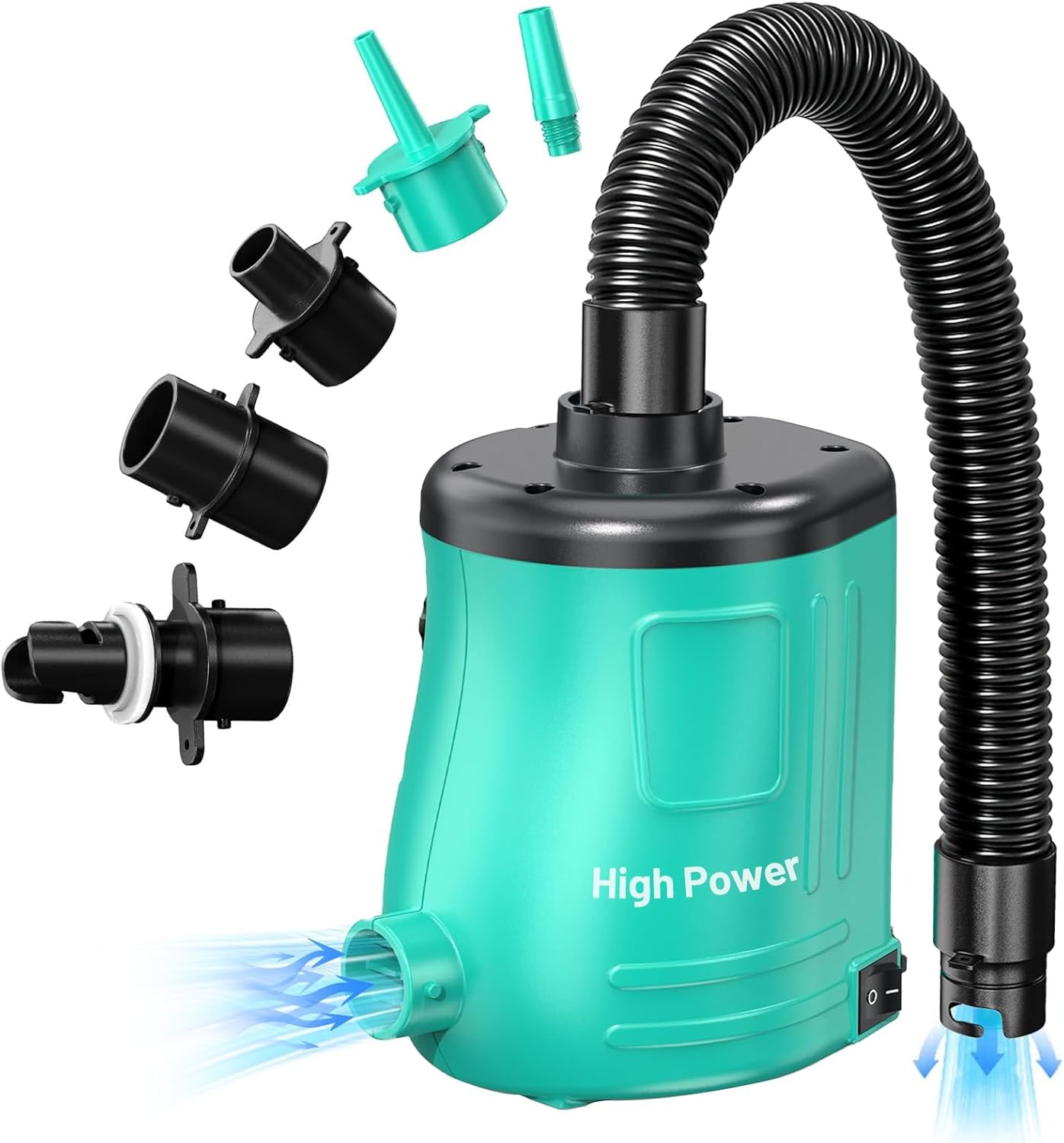 MAACOULD – Bomba de aire eléctrica para inflables bomba de colchón de aire para globos, flotadores de piscina, barco para infladordeflador de