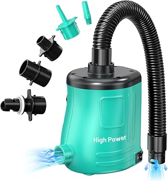MAACOULD Electric Air Pump for Inflatables Air Mattress Pump for Balloons Pool Floats Boat for Quick-Fill Inflator/Deflator - 400W 110V AC Inflatable for Gender Reveal Celebration Party Outdoor Home