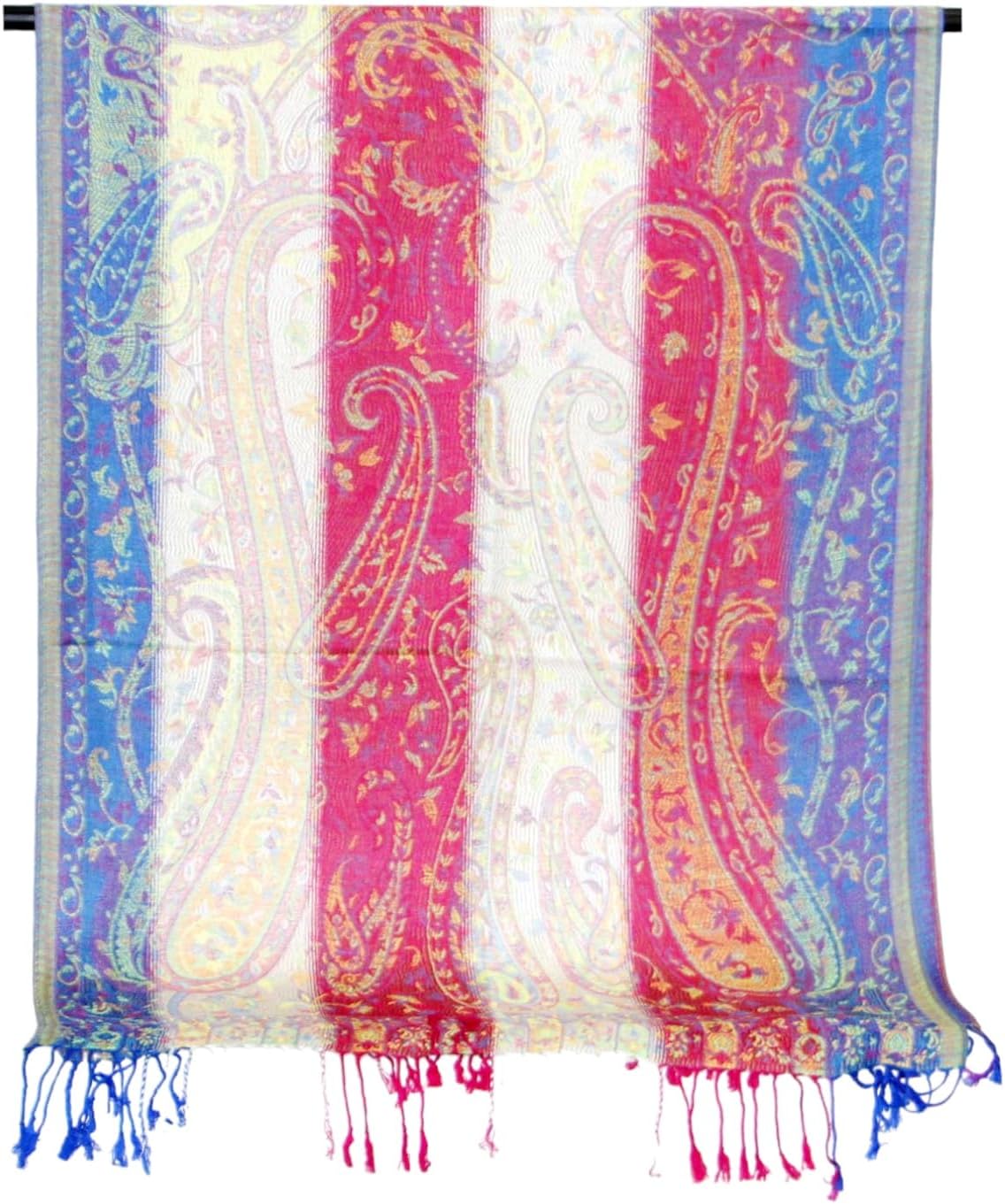 Pashmina Scarf for Women Rainbow Colorful Soft Lightweight Wedding Shawl Wrap - Image 2