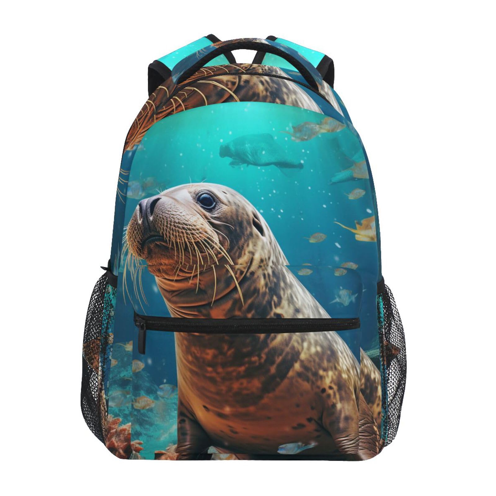 Sigillo Nuoto Blu Oceano Zaino per Bambini Studente Scolastico Zaino da Bookbag Borsa Del Libro per Viaggio Teenager Ragazze Ragazzi Capretto