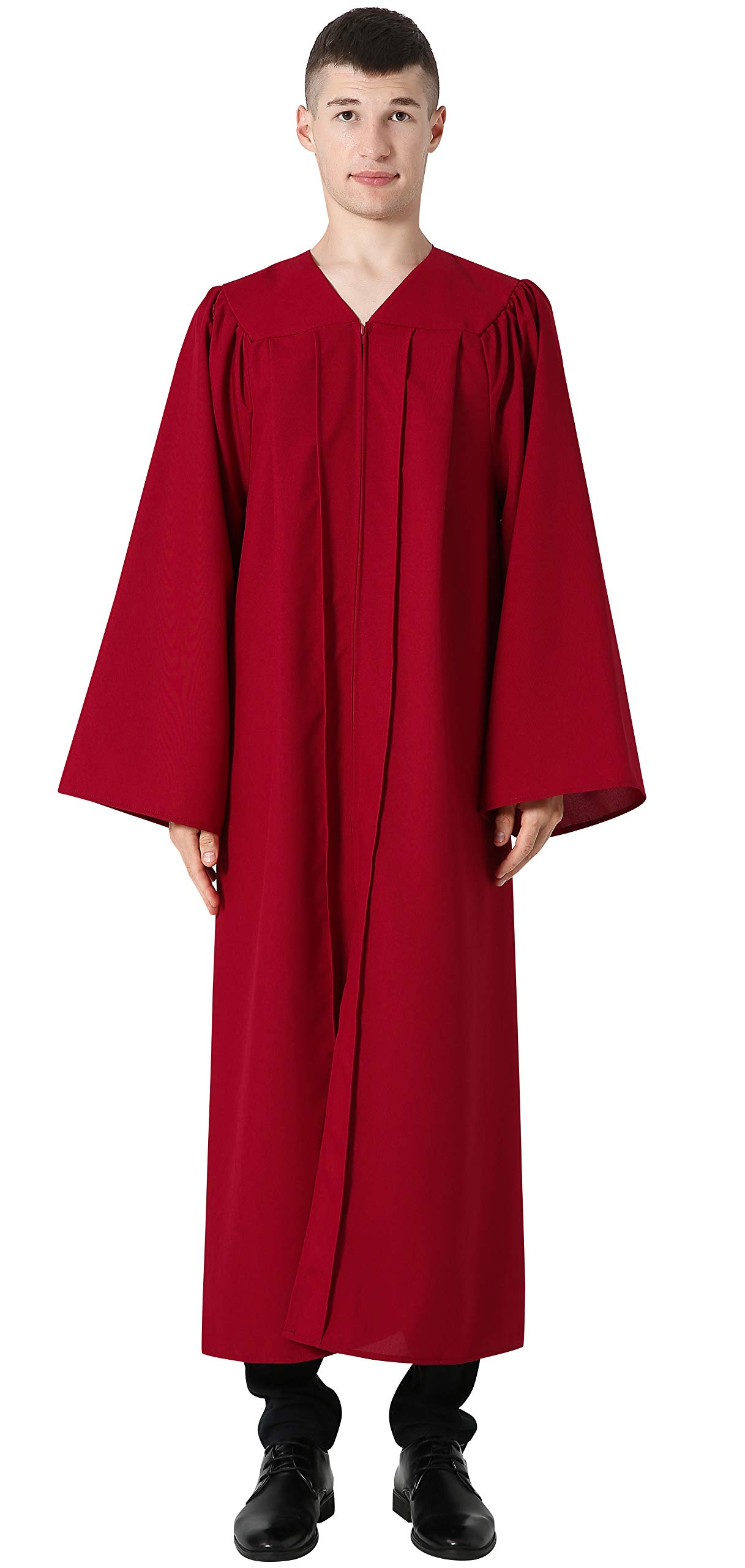 IvyRobes Adults Choir Robe Clergy Confirmation Baptism Robe Church Costume Priest Pastor Preachers Maroon S