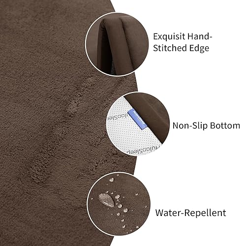 Miniatura 235 de Tapete de juego para bebé, tapete de espuma viscoelástica de 1.3 pulgadas de grosor, terciopelo coral suave, antideslizante, extragrande, tapete