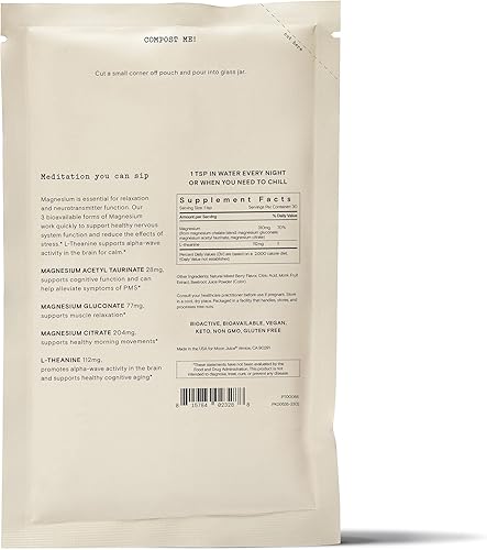 Miniatura 2 de Moon Juice Magnesi-Om  Suplemento en polvo para calma y descanso, acetil taurinato de magnesio, gluconato de magnesio, citrato de magnesio,