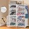 ABOUT SPACE PP Plastic 24 Pair Diy Shoe Rack For Home With Door&Hanger-Portable Shoe Stand-4 Cube Expandable Shelves-Shoe Cab