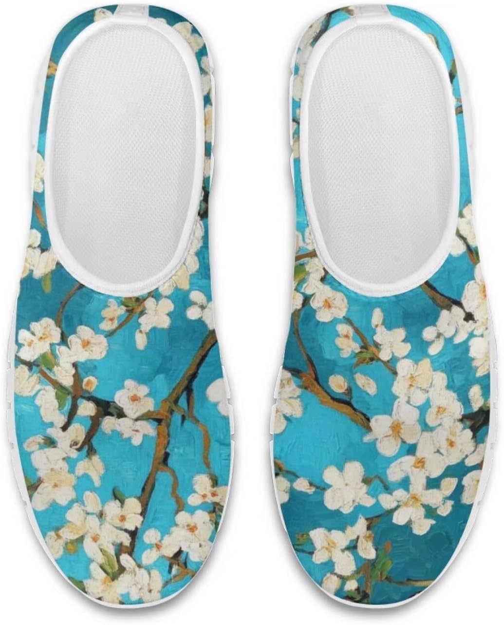 Doojoayie Almond Blossom Sneakers for Women Walking Shoes Size 5.5 Casual Shoes for Women Impressionist Travel Shoes Ladies Tennis Shoes for Jogging Workout - Image 4