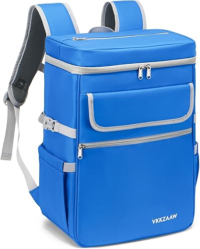 VKKZAAW Mochila enfriadora, 36 latas, aislada, a prueba de fugas, impermeable, suave, hielera para acampar en la playa, mochila ligera de viaje para