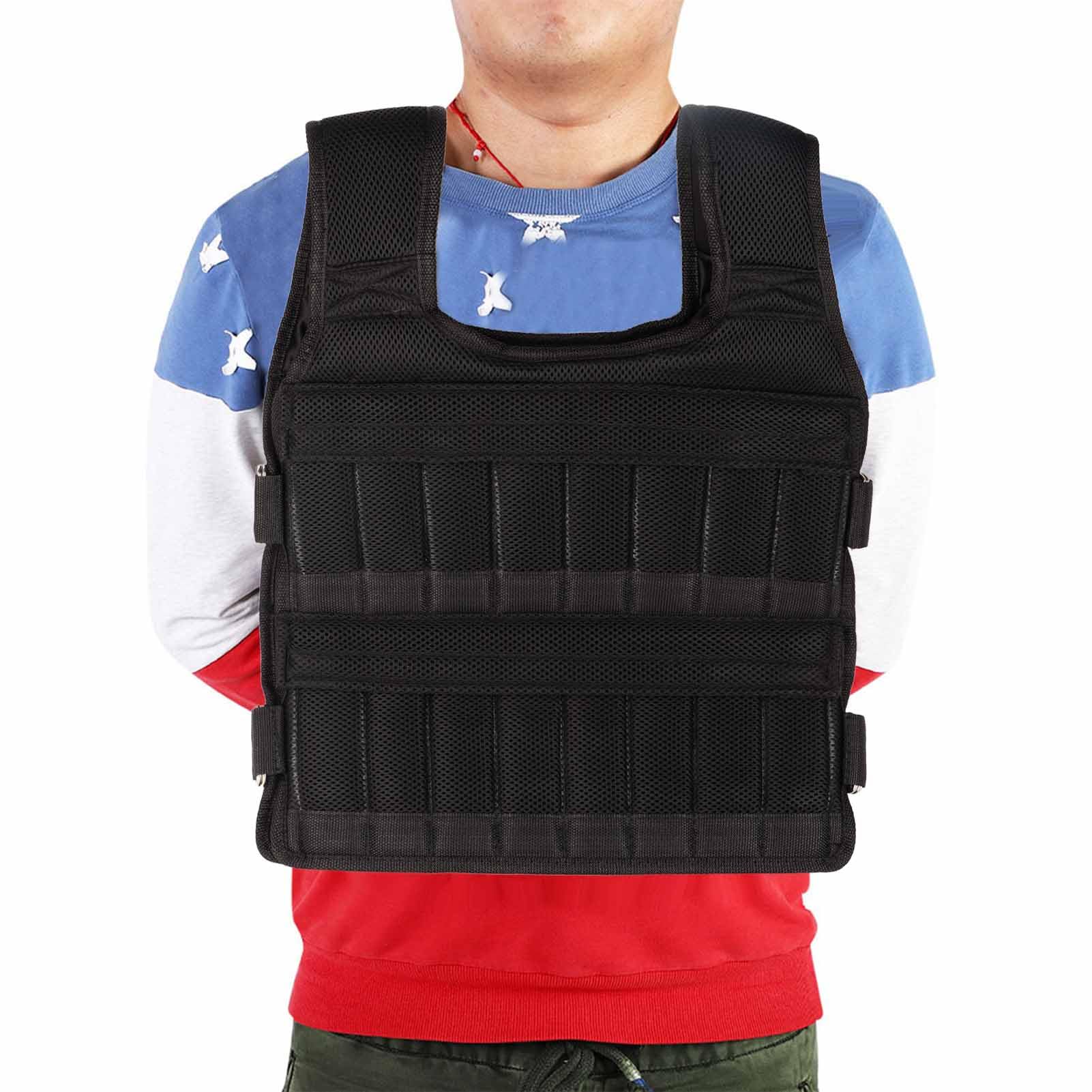 15KG Weighted Vest, Breathable Mesh Strength Training Jacket with Adjustable Buckles for 60-100kg People, Black, Ideal for Workout Fitness