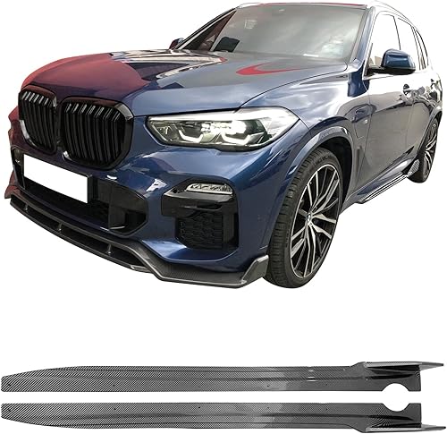 Miniatura 9 de IKON MOTORSPORTS, Faldas laterales compatibles con BMW G05 X5 M Sport 2019-2023, extensión lateral de inyección de PP estilo IKON color negro