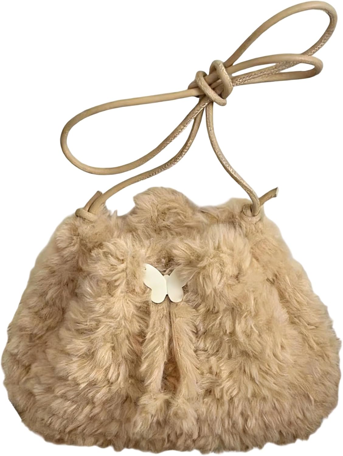 REINDEAR Furry Purse Fluffy Bags for Women Fuzzy Bag Handbags Faux Fur Bag Fluffy Handmade crochet plush Bag