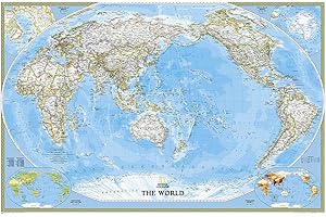 National Geographic World, Pacific Centered Wall Map - Classic - Laminated (46...