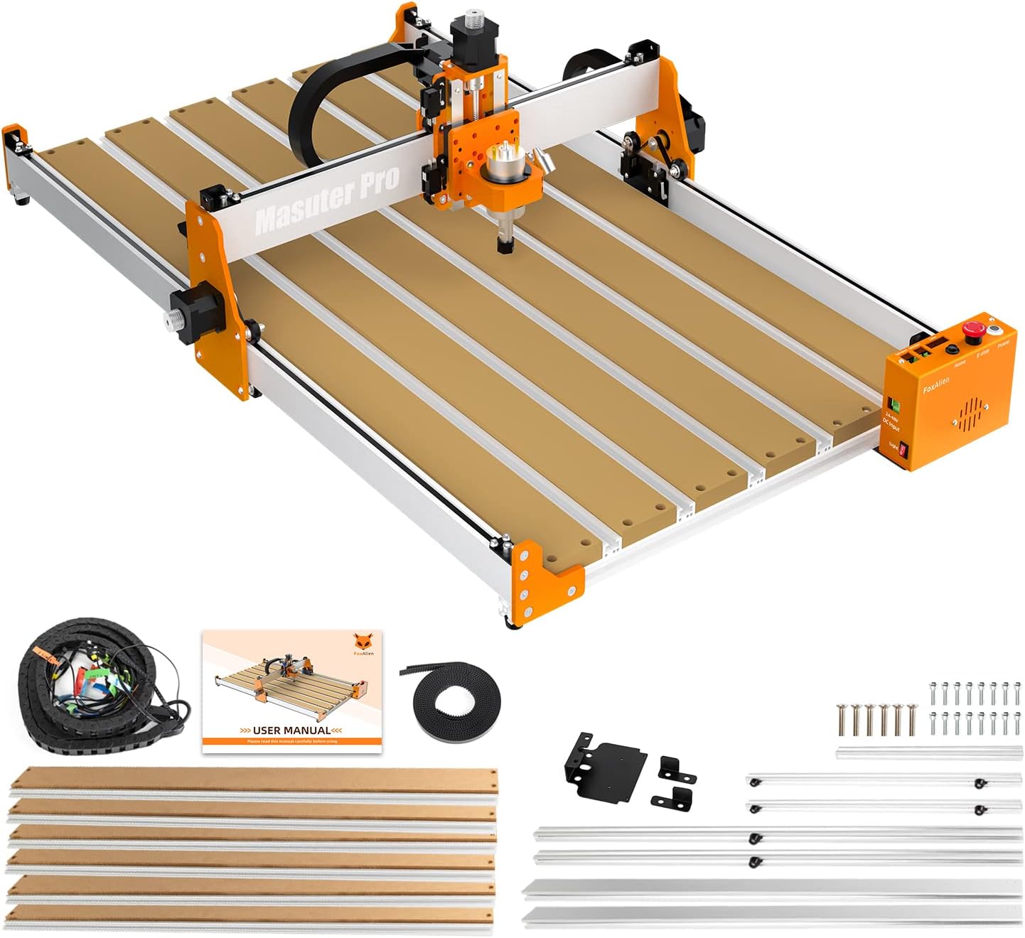 4080 Y-axis Extension Kit for Masuter Pro, with Upgraded T-slot Hybrid Spoilboard CNC Router Machine Working Area Extend (15.75" x 31.5", X-Y)