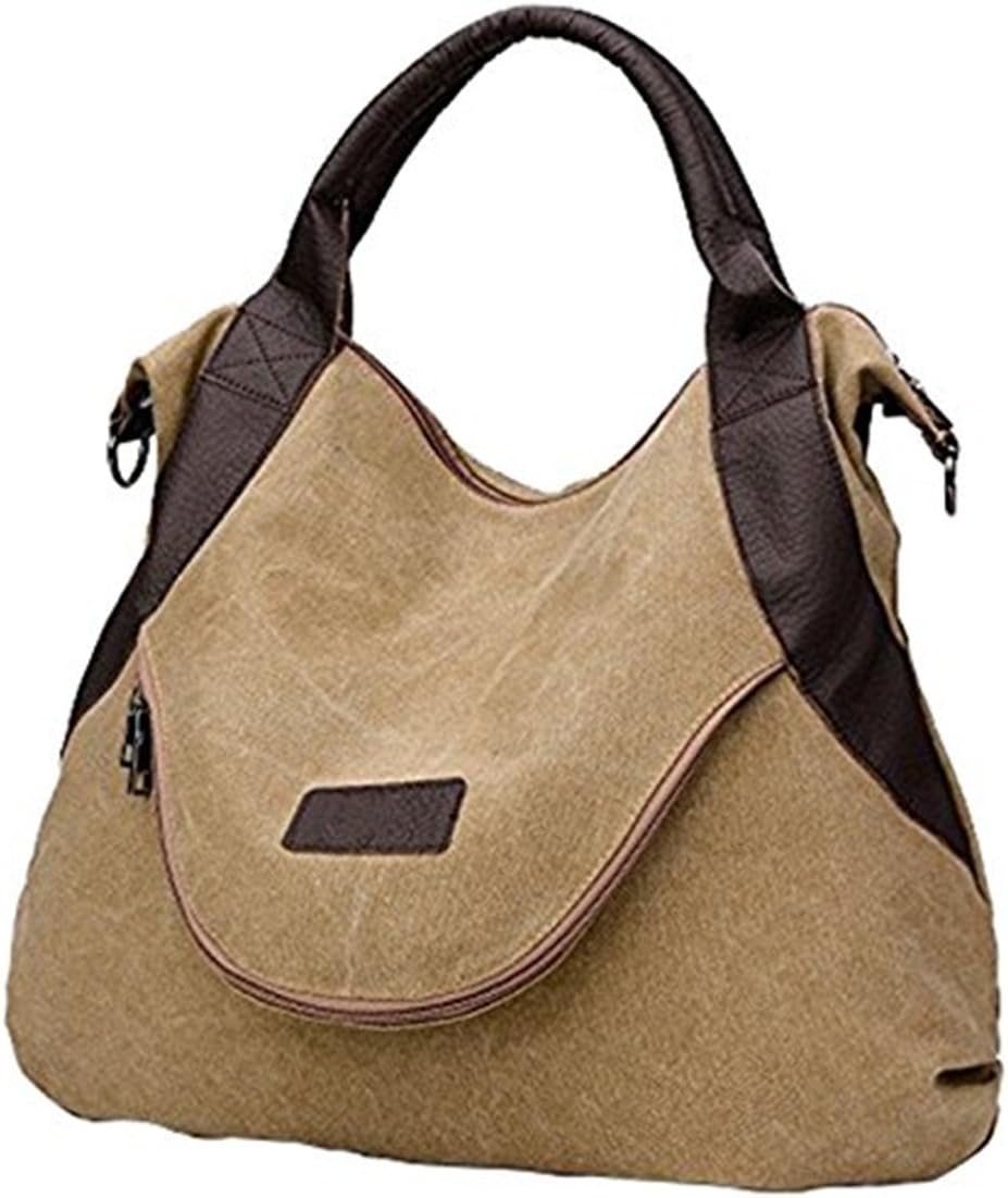 xiaoxiongmao Large Pocket Casual Women's Shoulder Cross body Handbags Canvas Leather Bags