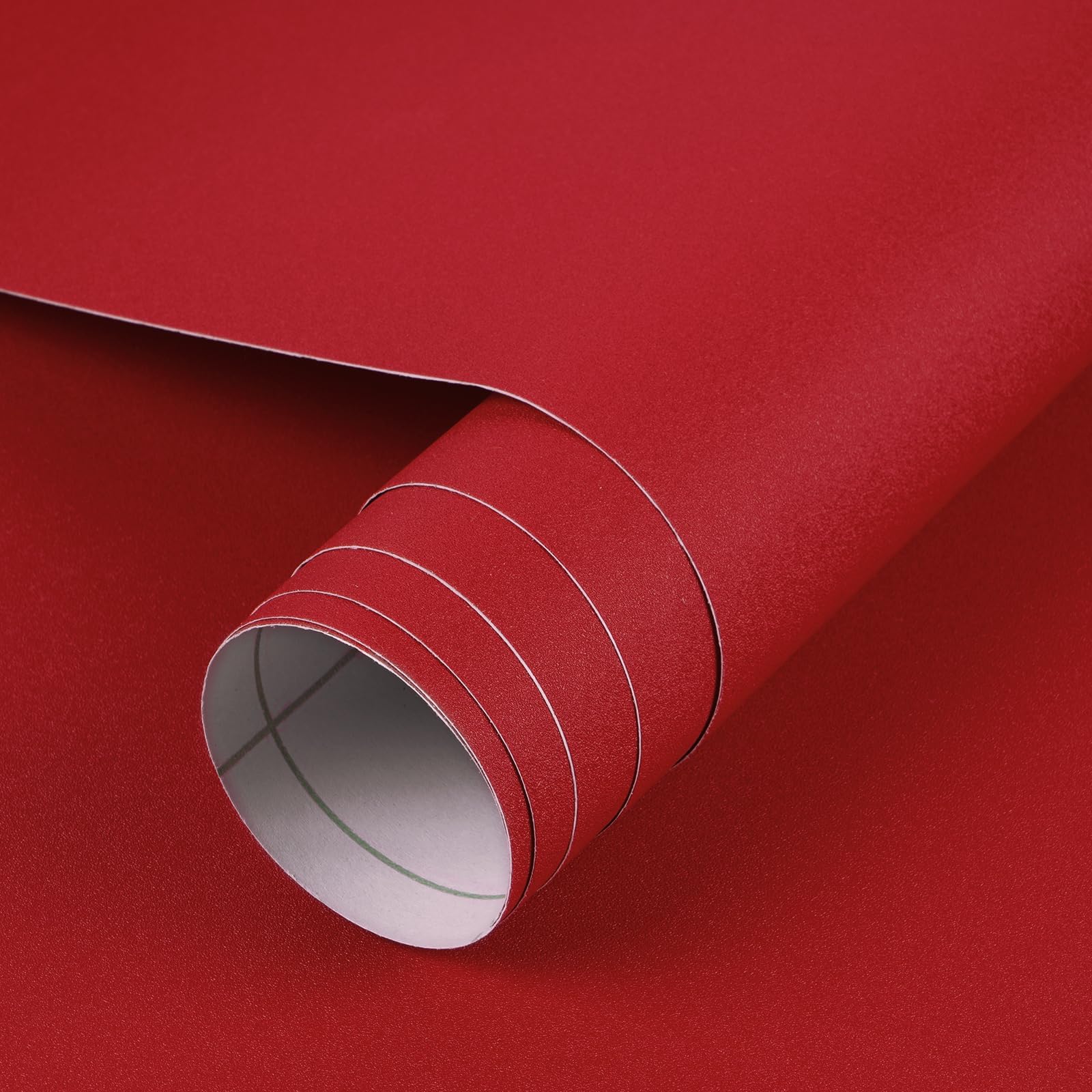 Mecpar 15.7" x 118" Red Wallpaper Matte Red Contact Paper Red Peel and Stick Wallpaper Vinyl Thick Self Adhesive Removable Wallpaper for Kitchen Countertop Cabinet Room Wall Decorations