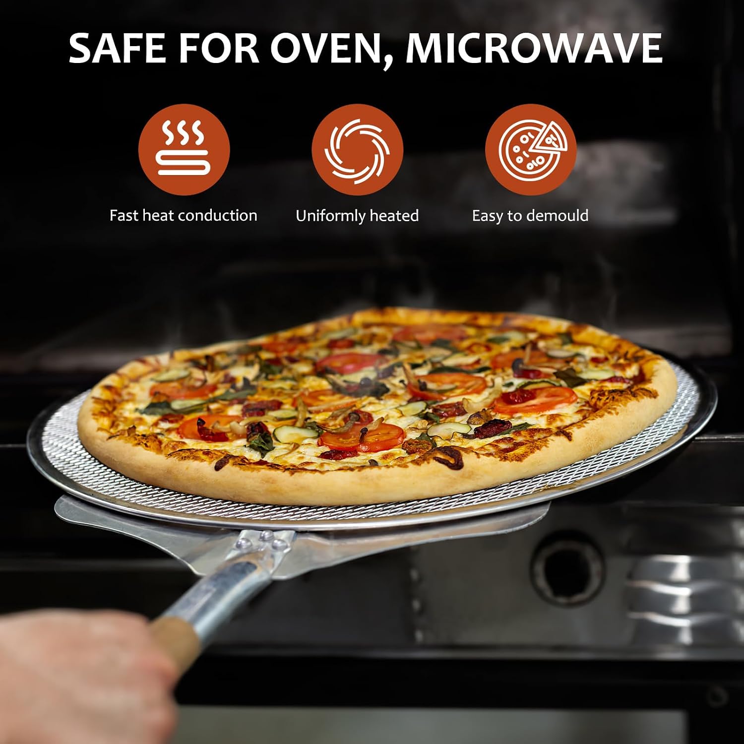Non-stick 6-inch round Mesh Pizza Pan Baking Plate Perforated Oven Tray for Home and Restaurant Use