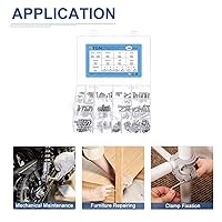 Vista 5 de 300 tornillos hexagonales de cabeza de botón M3/M4/M5 – Kit surtido de arandelas de tuerca de perno de acero inoxidable 304 – bueno para máquinas