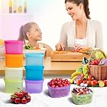 7-Pack Conteneurs de préparation de repas avec des lids (500mL / 2-Cup) - Ensemble de rangement en plastique réutilisable étanche, boîtes à déjeuner empilables sans BPA pour les restes, micro-ondes & Congélateur sans danger