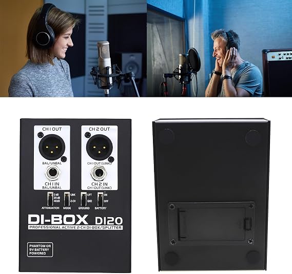 DI20 Sound Active Box Stage Studio Professional 2-Channel Box/Splitter Transforms Unbalanced Sound into Balanced Sound