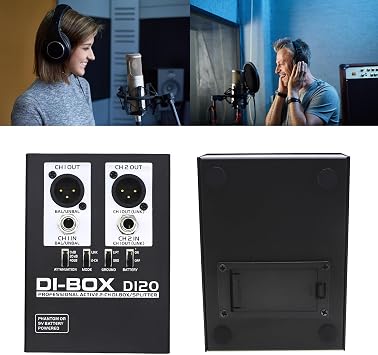 DI20 Sound Active Box Stage Studio Professional 2-Channel Box/Splitter Transforms Unbalanced Sound into Balanced Sound