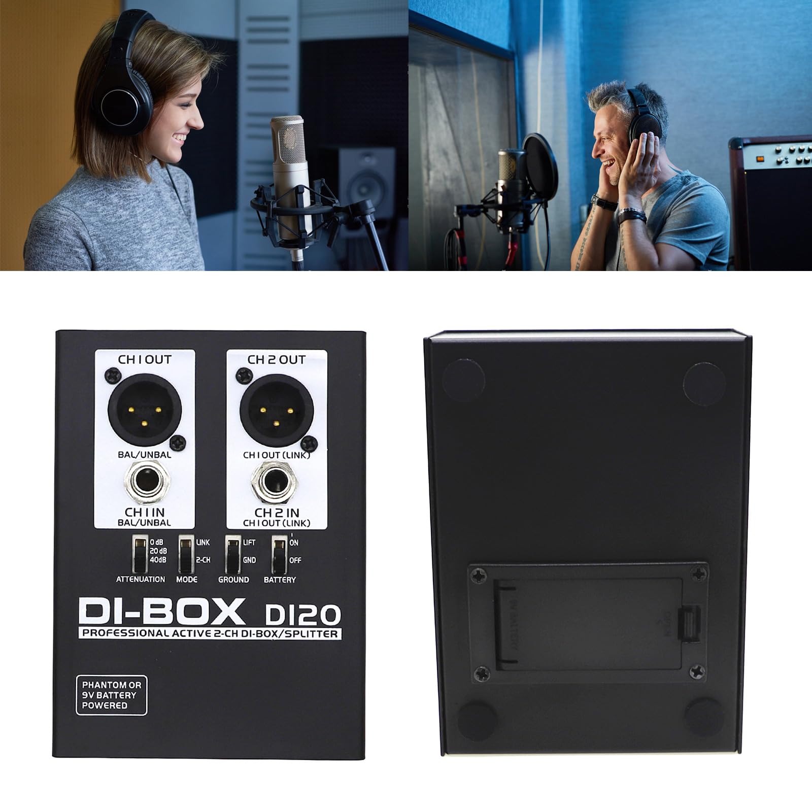 DI20 Sound Active BOX Professionale 2 Canali Box/Splitter Per Stage Studio Converte Sbilanciato A Suono Bilanciato