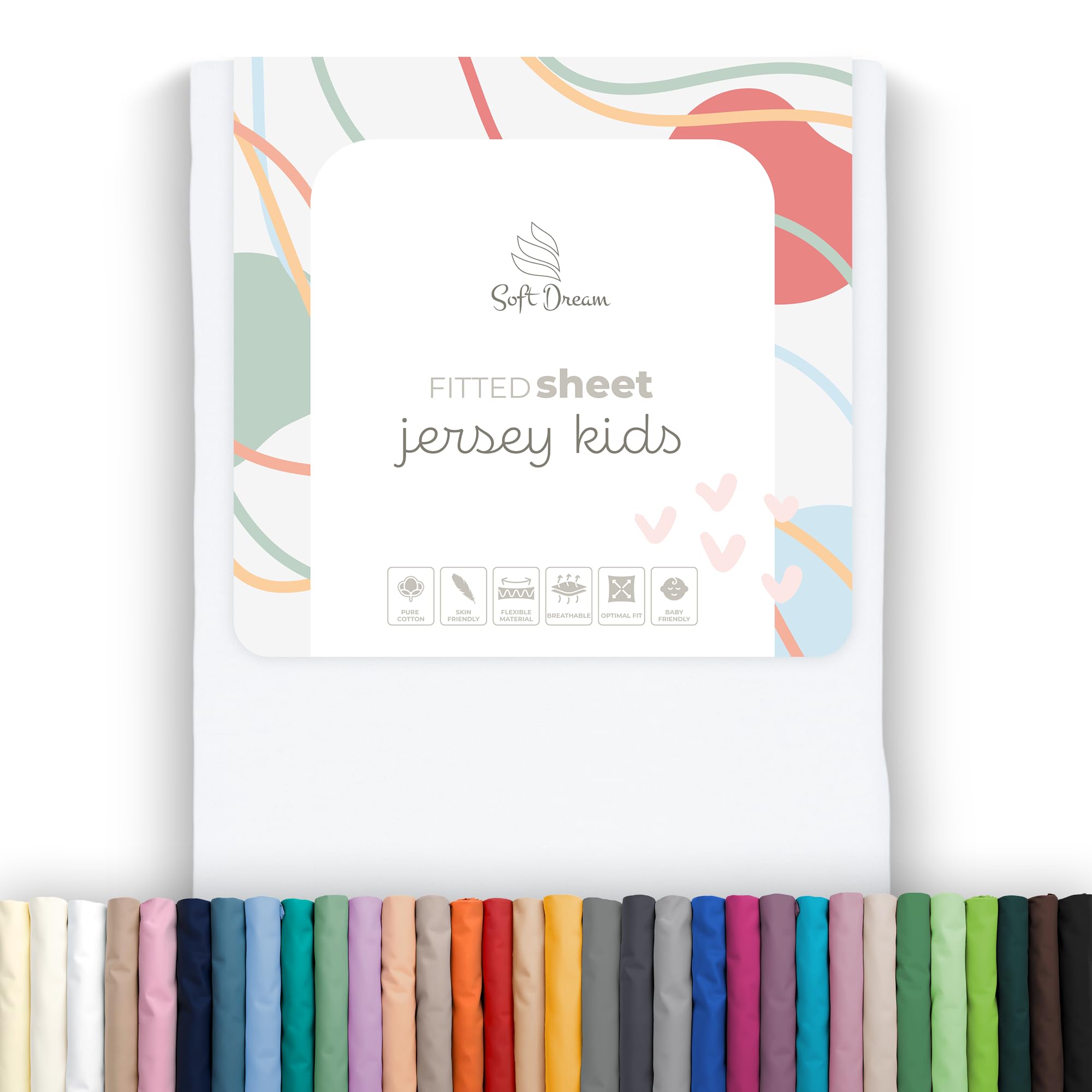 100% Cotton Jersey Fitted Sheet - 80 x 200 cm