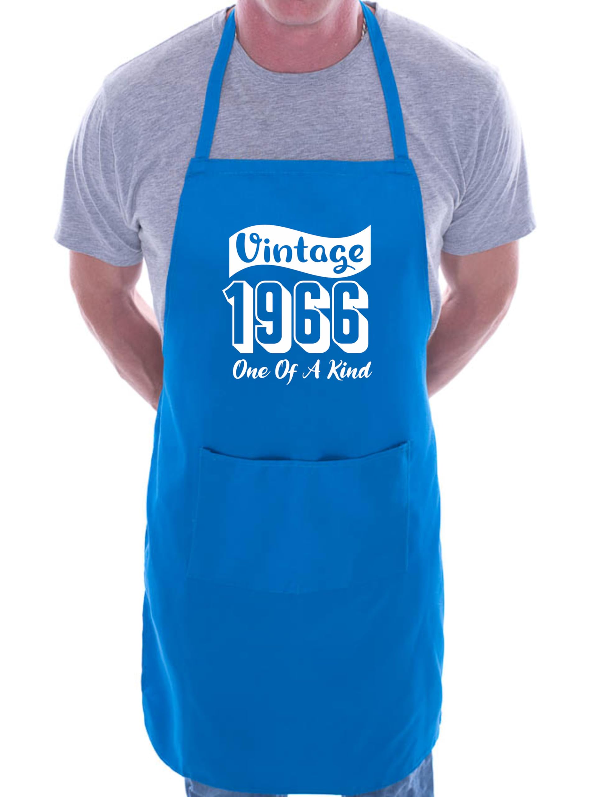 Print4U Vintage Birthday 1966 60th Birthday Funny Apron Novelty Baking BBQ Blue