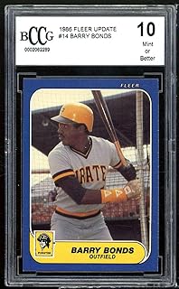 1986 Fleer Update #U-14 Barry Bonds Rookie Card BGS BCCG 10 Mint+