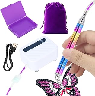 ZYNERY Electric Diamond Painting Pen Kits, Painter Vacuum Diamond Art Painting Pen with Storage Tray, Art Accessories No Wax Needed, Long-Lasting and Stable