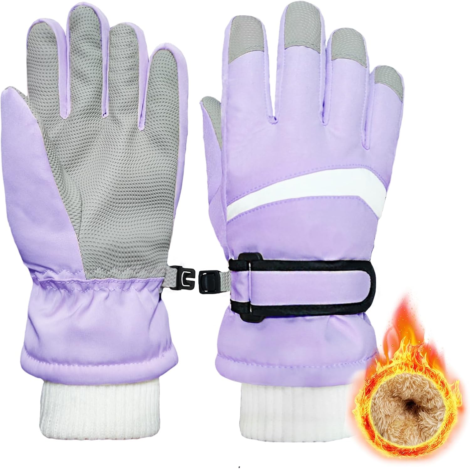 Kids Winter Snow Ski Gloves for Boys Girls Children Snowboard Waterproof Thermal Fleece Gloves for Cold Weather