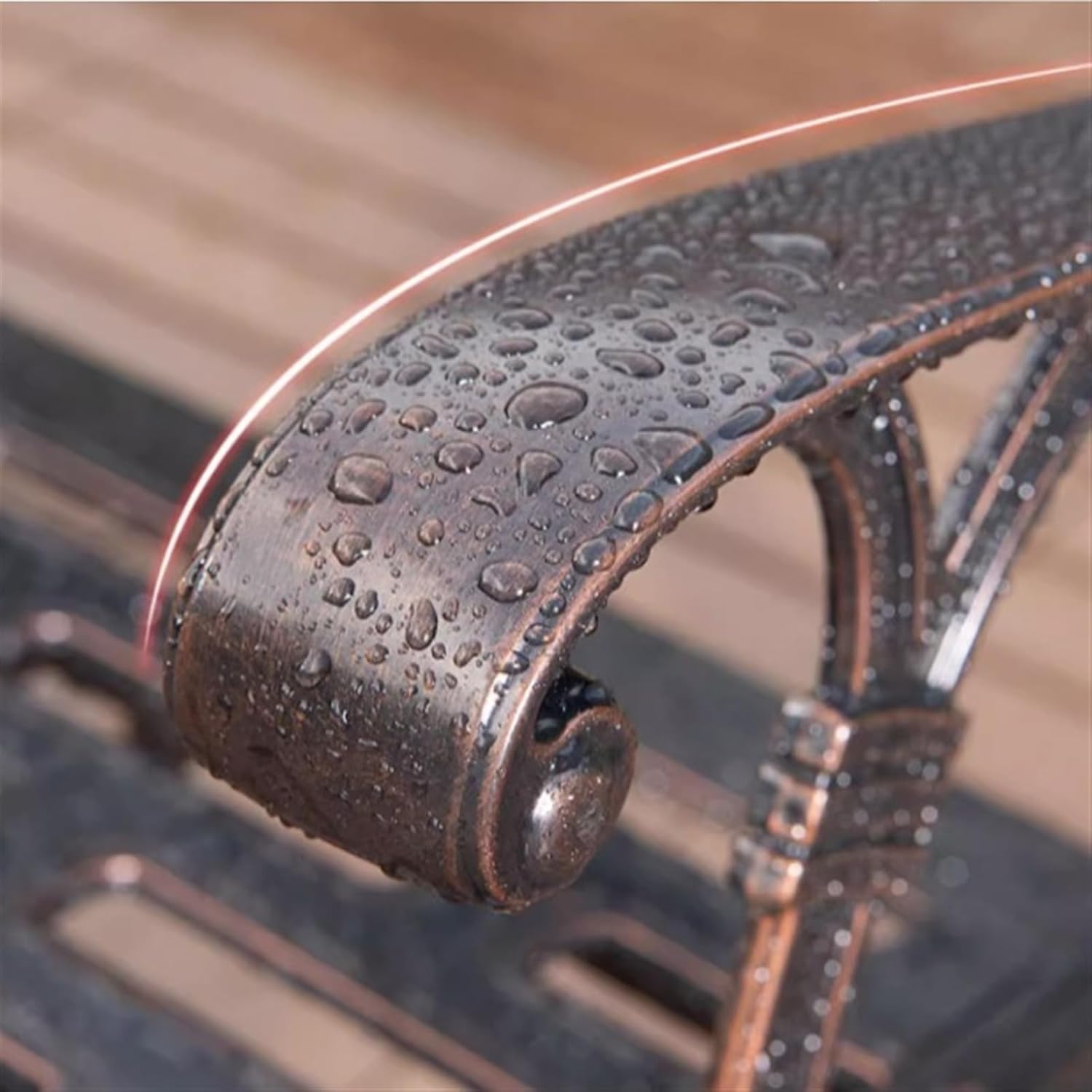 Outdoor Garden Bench Outdoor Terrace Park Bench, Vintage Copper Cast Aluminum, Suitable for Courtyard Porch Deck Entrance or Backyard Park Bench
