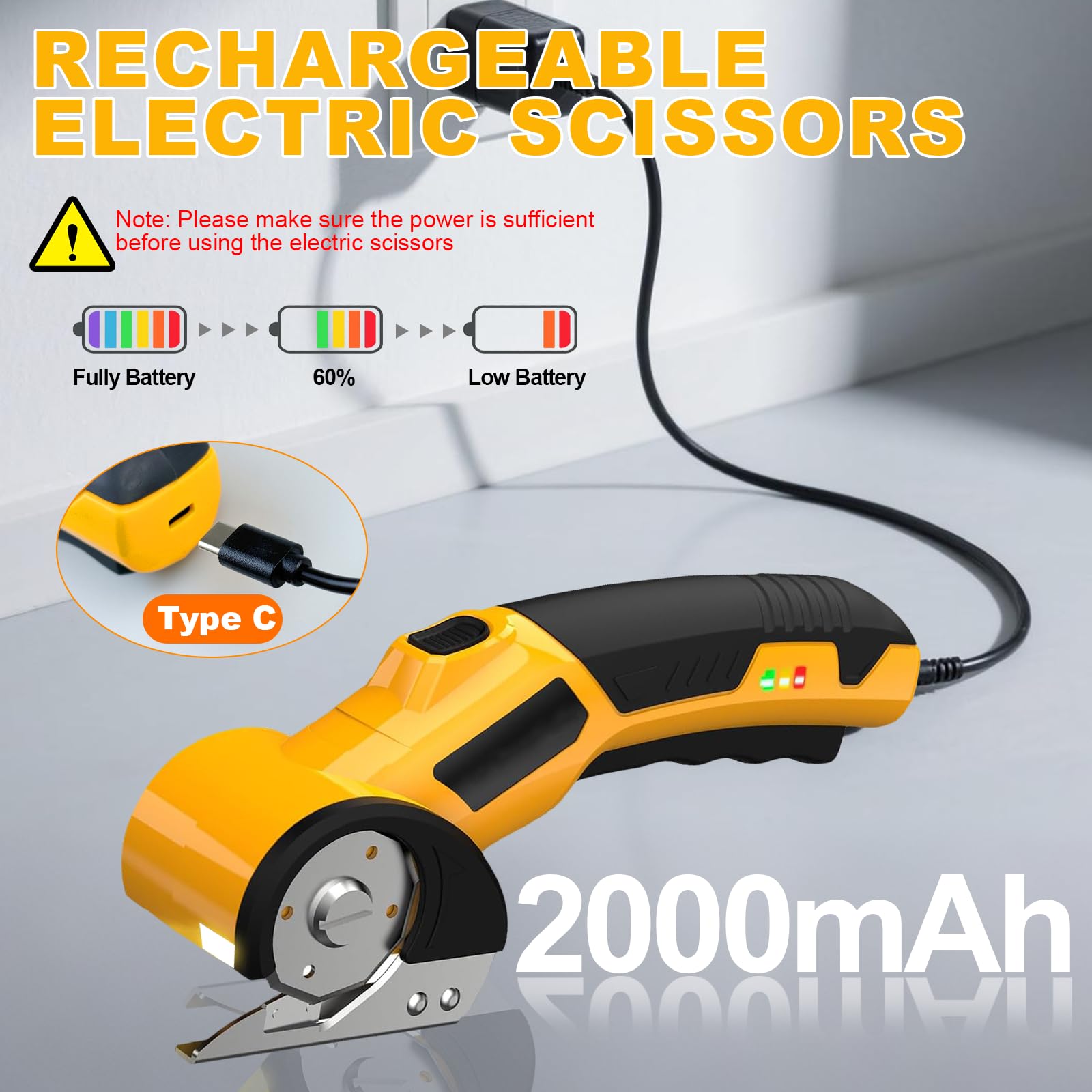 Forbici elettriche, taglierina di cartone a batteria, taglierina di cartone elettrico con 2 lame affilatrici per elmi, forbici universali a batteria per carta, cartone, tappeti, feltro