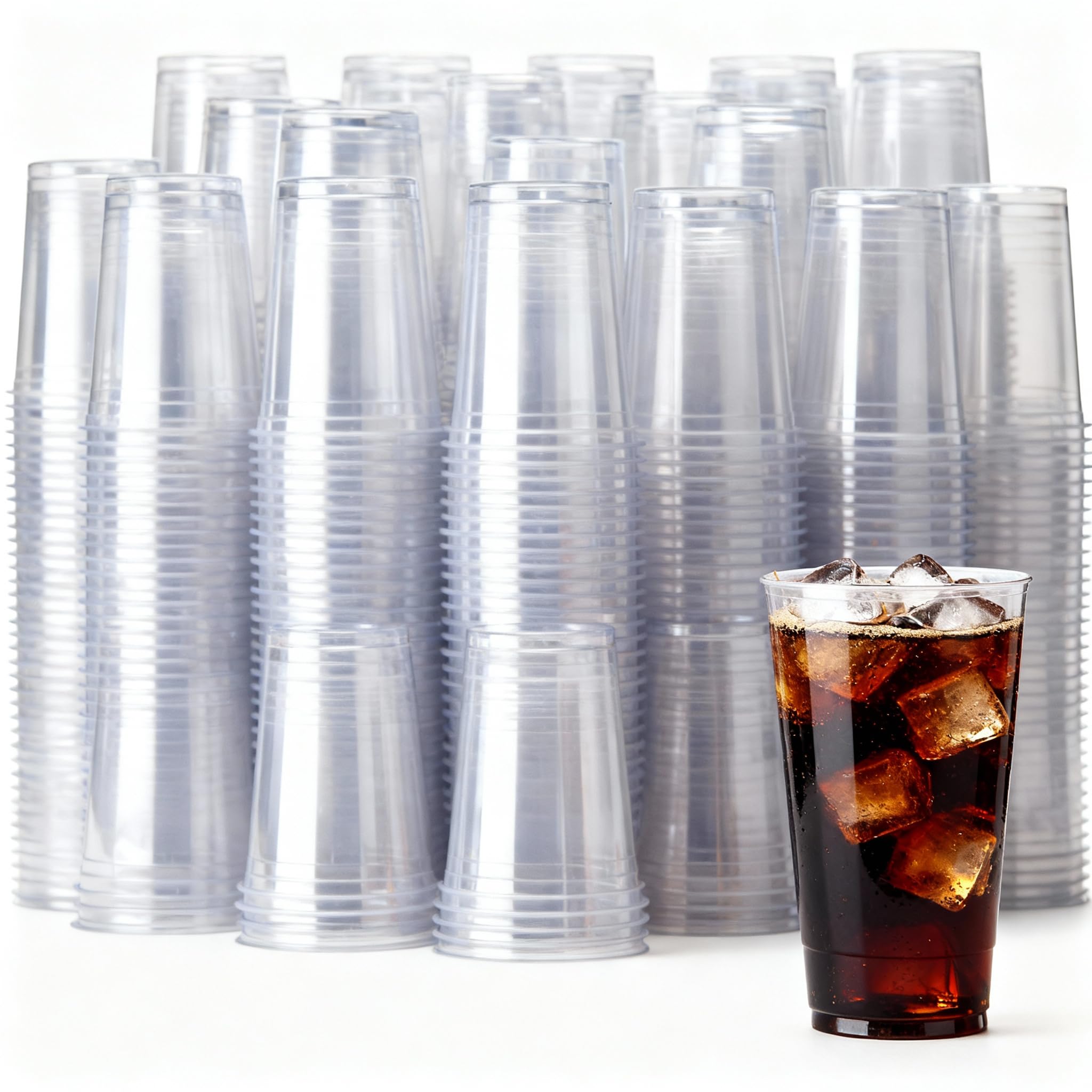 Vasos Reutilizables de Plástico 1000 uds de 420 ml (14oz) para Fiestas, Oficinas y Catering Resistentes y Reusables