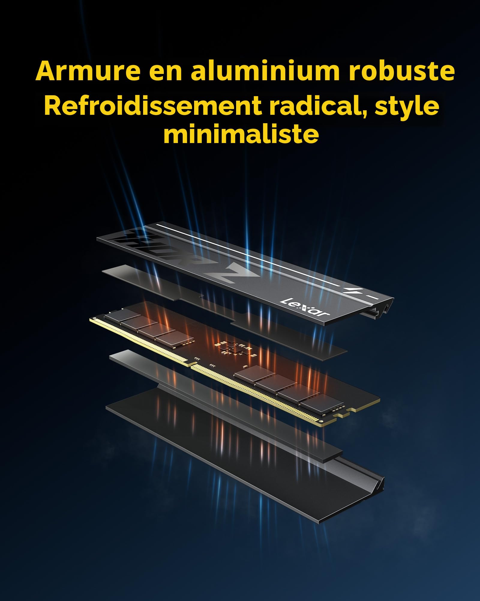 Lexar Thor Z Series OC DDR5 RAM 32Go Kit (2x16Go) 6000 MHz CL36 DRAM UDIMM 288-Pin PC Mémoire de Bureau DDR5 pour Intel XMP 3.0/AMD Expo Gaming 1.4V