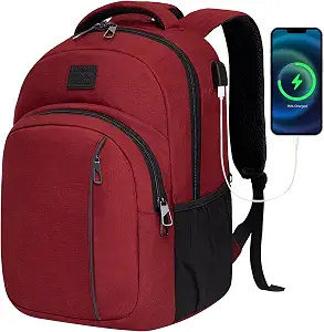 LARIPOP 15.6 Inch Laptop Backpack, 30L Lightweight Water-Resistant Travel Bag with USB Charging and Anti-Theft Pocket