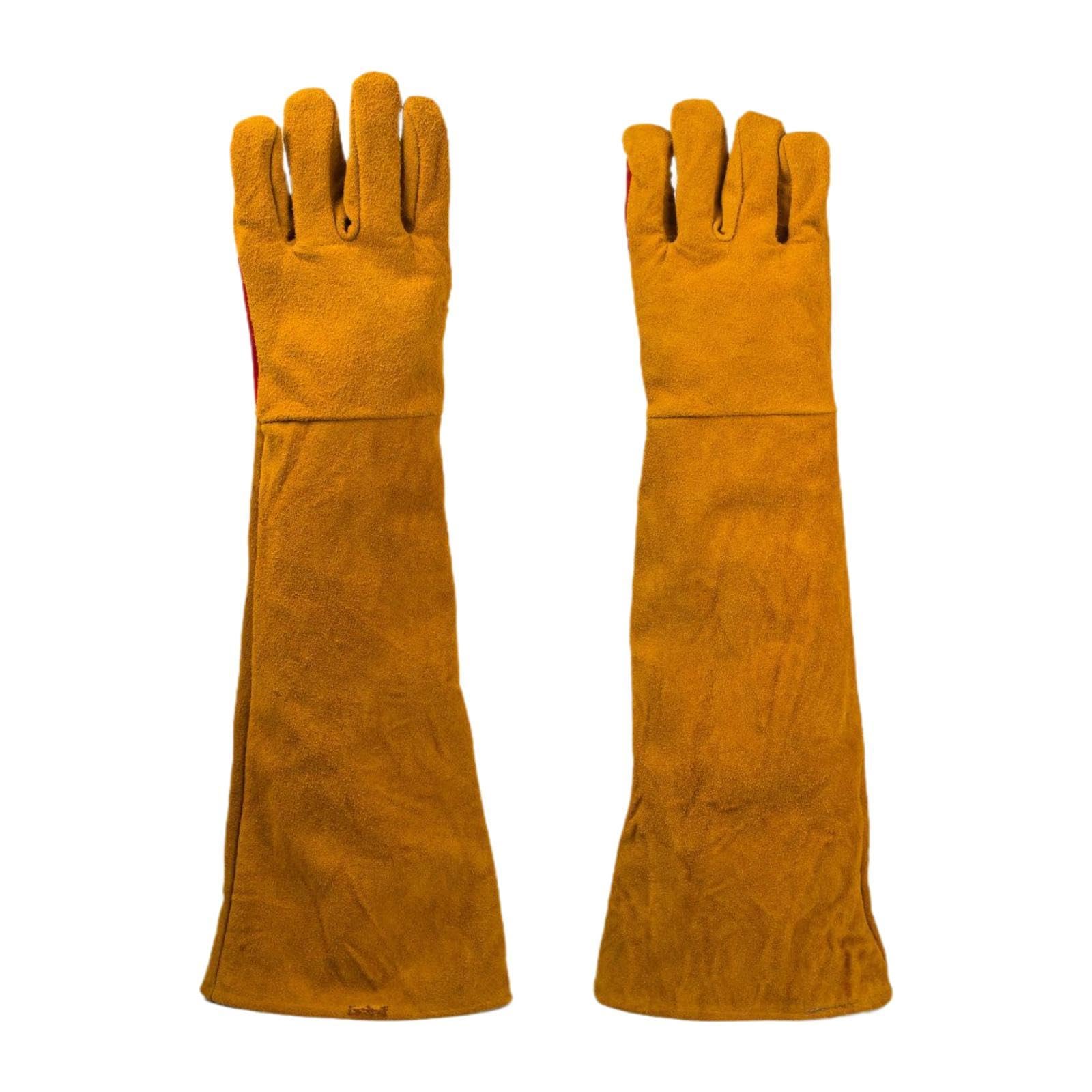 LOVIVER Gants de soudage, gants de travail, résistants à la chaleur, multifonctions, pour barbecue, manches longues, pour cuisson, four, barbecue, cheminée, 60cm
