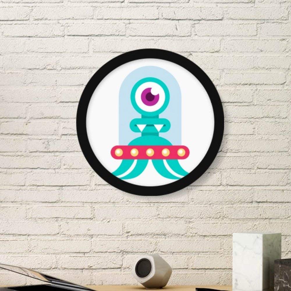 Cadre univers alien et stickers muraux ronds, idée cadeau déco originale