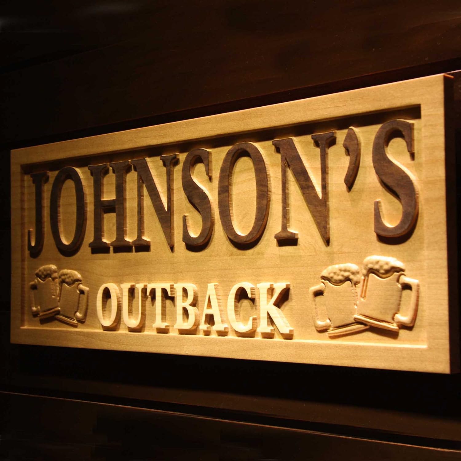 ADVPRO wpa0223 Name Personalized OUTBACK Bar Beer Wood Engraved Wooden Sign - Standard 23 x 9.25