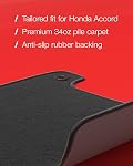 Tapis d'étage pour Honda Accord 2018 2019 2020 2021 2022 Sedan X - Sur mesure 3D Fit - Avant & Ensemble arrière de 4 - Caoutchouc antidérapant - 30oz Tapis lourd - Tapis de sol pour voitures tout temps
