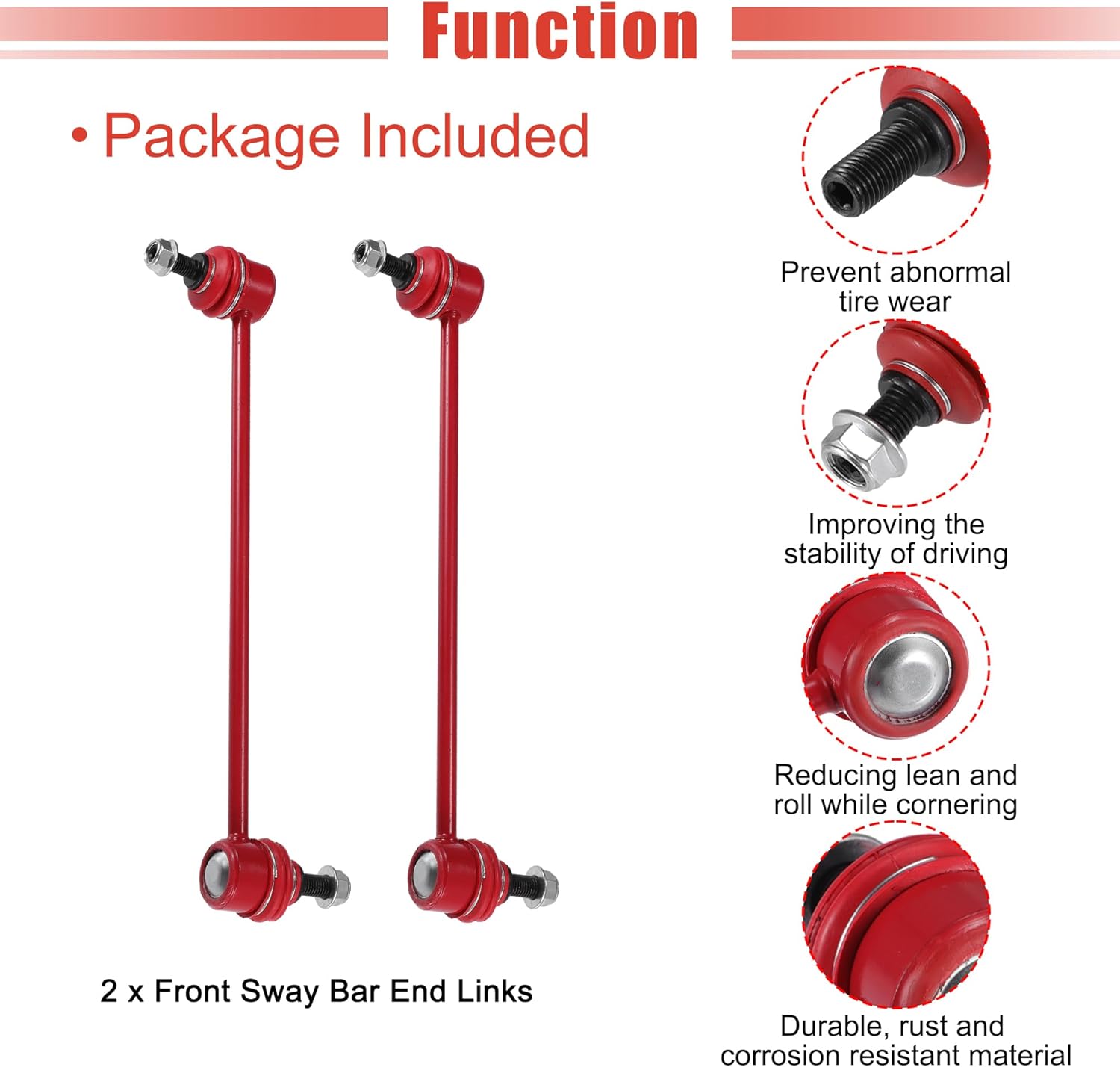 X AUTOHAUX 2pcs Front Sway Bar Links Stabilizer End Link Suspension Kit for Ford Escape for Toyota RAV4 for Mazda Tribute for Mitsubishi Eclipse 2006-2012 No.K80296