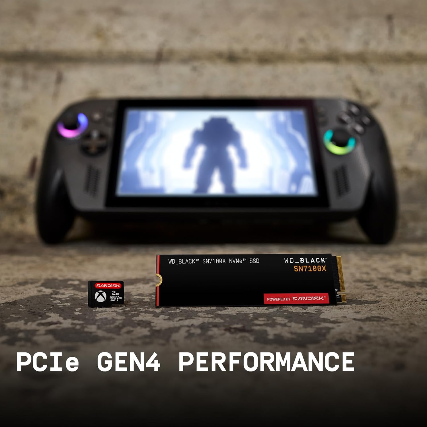 WD_Black 2TB SN7100X NVMe SSD - Built for ROG Xbox Ally (X) & PC, Read Speeds Up to 7,250MB/s, Internal Solid State Drive, Officially Licensed for ROG Xbox Ally (X) Gaming - WDBELH0020BBK-WRSN